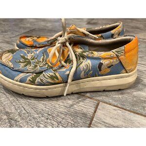Ariat Hilo Hula Mens US 7.5D Sneakers Shoes 7.5 Lace‎ up Hawaiian Western Floral